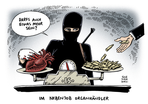Cartoon: Organhandel Islam (medium) by Schwarwel tagged organhandel,islam,islamischer,staat,irak,irakischer,un,botschafter,karikatur,schwarwel,organhandel,islam,islamischer,staat,irak,irakischer,un,botschafter,karikatur,schwarwel