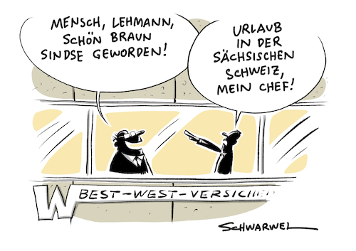 Cartoon: Ost West Konflikt Sachsen (medium) by Schwarwel tagged ost,west,osten,westen,ossis,wessis,braunes,sachsen,braun,rechts,rechtsextremismus,populismus,populisten,nazis,nazi,sächsische,schweiz,hass,hetze,wutbürger,pegida,rassenhass,rassistisch,ausländerfeindlichkeit,ausländerfeindlich,flüchtlinge,geflüchtete,flüchtlingskrise,flüchtlingspolitik,brennende,flüchtlingsheim,asyl,asylsuchende,friedrichstadt,palast,intendant,rechtspopulismus,karikatur,scharwel,hitler,sieg,heil,nationalsozialismus,nazionalsozialistisch,ost,west,osten,westen,ossis,wessis,braunes,sachsen,braun,rechts,rechtsextremismus,populismus,populisten,nazis,nazi,sächsische,schweiz,hass,hetze,wutbürger,pegida,rassenhass,rassistisch,ausländerfeindlichkeit,ausländerfeindlich,flüchtlinge,geflüchtete,flüchtlingskrise,flüchtlingspolitik,brennende,flüchtlingsheim,asyl,asylsuchende,friedrichstadt,palast,intendant,rechtspopulismus,karikatur,scharwel,hitler,sieg,heil,nationalsozialismus,nazionalsozialistisch