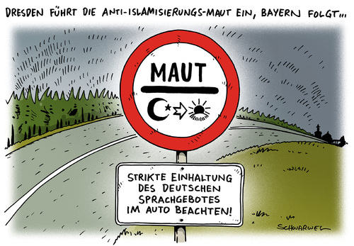 Cartoon: Pkw Maut (medium) by Schwarwel tagged pkw,maut,kabinett,risiko,verfahren,eugh,karikatur,schwarwel,dresden,anti,islamisierung,bayern,pkw,maut,kabinett,risiko,verfahren,eugh,karikatur,schwarwel,dresden,anti,islamisierung,bayern