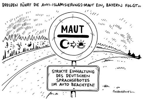 Cartoon: Pkw Maut (medium) by Schwarwel tagged pkw,maut,kabinett,risiko,verfahren,eugh,karikatur,schwarwel,dresden,anti,islamisierung,bayern,pkw,maut,kabinett,risiko,verfahren,eugh,karikatur,schwarwel,dresden,anti,islamisierung,bayern