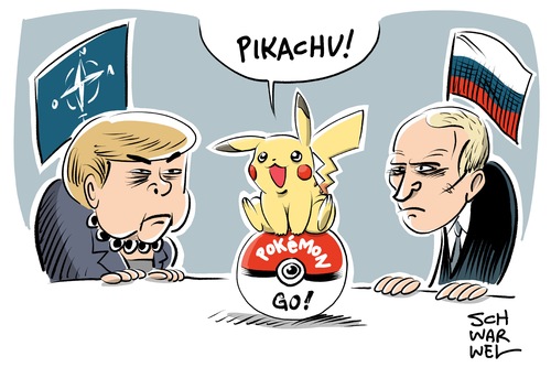 Cartoon: Pokemon go (medium) by Schwarwel tagged pogemon,go,putin,russland,merkel,nato,eu,europäische,union,karikatur,schwarwel,west,westen,osten,ost,pogemon,go,putin,russland,merkel,nato,eu,europäische,union,karikatur,schwarwel,west,westen,osten,ost