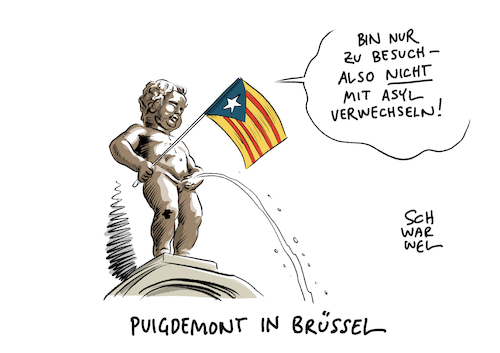 Cartoon: Puigdemont Katalonien (medium) by Schwarwel tagged puigdemont,katalonien,flucht,asyl,belgien,politik,politiker,auslieferung,spanien,krieg,terror,gewalt,regierung,referendum,unabhängigkeit,regionalregierung,regionalpräsident,rebellion,auflehnung,staatsgewalt,zwangsverwaltung,madrid,strafverfolgung,karikatur,schwarwel,puigdemont,katalonien,flucht,asyl,belgien,politik,politiker,auslieferung,spanien,krieg,terror,gewalt,regierung,referendum,unabhängigkeit,regionalregierung,regionalpräsident,rebellion,auflehnung,staatsgewalt,zwangsverwaltung,madrid,strafverfolgung,karikatur,schwarwel