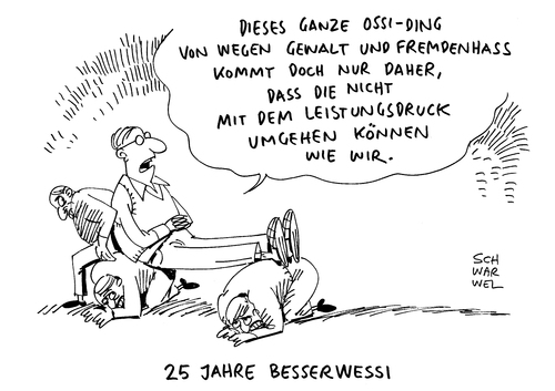 Cartoon: Rassistische Gewalt im Osten (medium) by Schwarwel tagged rassistische,gewalt,im,osten,ossi,wessi,westen,rassismus,gewalttaten,fremdenhass,bundesländer,berlin,karikatur,schwarwel,rassistische,gewalt,im,osten,ossi,wessi,westen,rassismus,gewalttaten,fremdenhass,bundesländer,berlin,karikatur,schwarwel