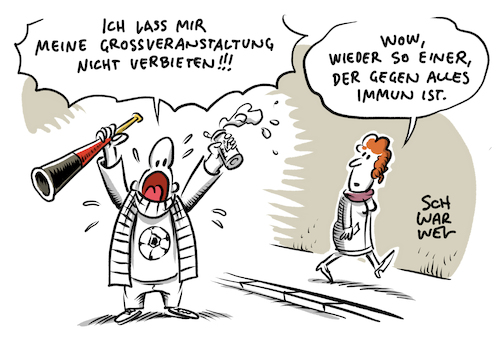 Cartoon: Reaktion auf Corona Epidemie (medium) by Schwarwel tagged corona,coronavirus,epidemie,pandemie,absage,großveranstaltungen,fußball,hamsterkäufe,diebstahl,hände,waschen,desinfektionsmittel,virus,virusinfektion,krankenhaus,krank,infiziert,grippe,medikament,cartoon,karikatur,schwarwel,panik,panikmache,nudel,klopapier,covid19,mundschutz,corona,coronavirus,epidemie,pandemie,absage,großveranstaltungen,fußball,hamsterkäufe,diebstahl,hände,waschen,desinfektionsmittel,virus,virusinfektion,krankenhaus,krank,infiziert,grippe,medikament,cartoon,karikatur,schwarwel,panik,panikmache,nudel,klopapier,covid19,mundschutz