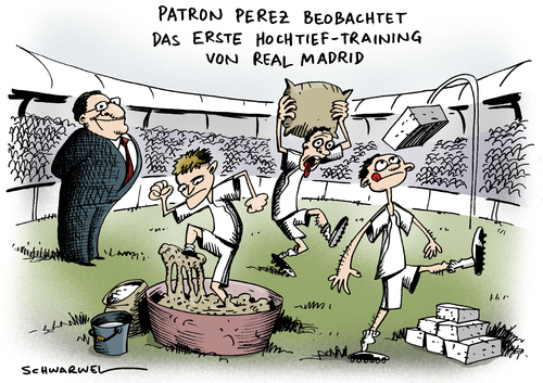 Cartoon: Real-Madrid-Besitzer Hochtief (medium) by Schwarwel tagged real,madrid,besitzer,hochtief,fußball,patron,perez,fußballer,training,spanien,sport,karikatur,schwarwel,real madrid,besitzer,hochtief,fußball,patron,perez,fußballer,training,spanien,sport,real,madrid,fussball