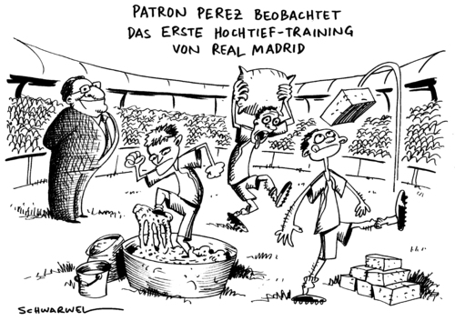 Cartoon: Real-Madrid-Besitzer Hochtief (medium) by Schwarwel tagged real,madrid,besitzer,hochtief,fußball,patron,perez,fußballer,training,spanien,sport,karikatur,schwarwel,real madrid,besitzer,hochtief,fußball,patron,perez,fußballer,training,spanien,sport,real,madrid,fussball