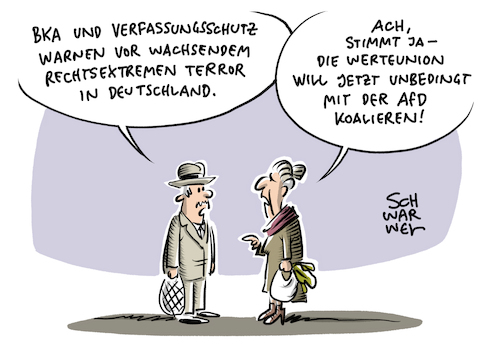 Cartoon: Rechtsextremer Terror (medium) by Schwarwel tagged rechtsextremer,terror,rechtsextremistische,straftaten,rechtsextrem,rechtsextremismus,faschismus,nationalsozialismus,rassismus,rassisten,rechtspopulismus,verfassungsfeindlich,identitäre,bewegung,flüchtlinge,ausländerhass,geflüchtete,flüchtlingspolitik,migration,migranten,afd,von,storch,poggenburg,weidel,gauland,höcke,heil,hitler,sieg,mord,terroranschlag,mordanschlag,gewalt,hass,hetze,alternative,für,deutschland,cdu,csu,koalition,wahl,landtagswahl,cartoon,karikatur,schwarwel,bka,verfassungsschutz,mordfall,lübcke,hate,speech,hasspostings,attentat,hakenkreuz,npd,radikalisierung,rechtsextremer,terror,rechtsextremistische,straftaten,rechtsextrem,rechtsextremismus,faschismus,nationalsozialismus,rassismus,rassisten,rechtspopulismus,verfassungsfeindlich,identitäre,bewegung,flüchtlinge,ausländerhass,geflüchtete,flüchtlingspolitik,migration,migranten,afd,von,storch,poggenburg,weidel,gauland,höcke,heil,hitler,sieg,mord,terroranschlag,mordanschlag,gewalt,hass,hetze,alternative,für,deutschland,cdu,csu,koalition,wahl,landtagswahl,cartoon,karikatur,schwarwel,bka,verfassungsschutz,mordfall,lübcke,hate,speech,hasspostings,attentat,hakenkreuz,npd,radikalisierung