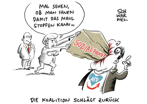 Cartoon: Rentenpläne Union AfD (medium) by Schwarwel tagged union,spd,cdu,rente,rentenpläne,partei,parteien,deutschland,afd,alternative,für,sozialpaket,sozial,merkel,bundeskanzlerin,gauland,von,storch,nazi,nazis,nazipartei,rechtspopulisten,rechtspopulismus,rechtsextrem,rechtsextremismus,rechts,neonazis,höcke,groko,große,koalition,bundesarbeitsminister,hubertus,heil,bundesfinanzminister,olaf,scholz,arbeitslosenversicherung,arbeitslosengeld,cartoon,karikatur,schwarwel,union,spd,cdu,rente,rentenpläne,partei,parteien,deutschland,afd,alternative,für,sozialpaket,sozial,merkel,bundeskanzlerin,gauland,von,storch,nazi,nazis,nazipartei,rechtspopulisten,rechtspopulismus,rechtsextrem,rechtsextremismus,rechts,neonazis,höcke,groko,große,koalition,bundesarbeitsminister,hubertus,heil,bundesfinanzminister,olaf,scholz,arbeitslosenversicherung,arbeitslosengeld,cartoon,karikatur,schwarwel