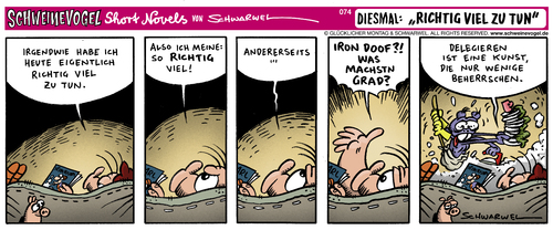 Cartoon: Richtig viel zu tun (medium) by Schwarwel tagged schweinevogel,schwarwel,iron,doof,leipzig,cartoon,witz,strip,comic,lustig,short,novel,delegieren,arbeit,faul,abwasch,putzen,strip,comic,tiere,schwein