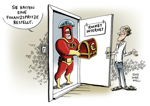 Cartoon: Rocket Internet Finanzspritze (medium) by Schwarwel tagged rocket,internet,finanzspritze,delivery,hero,essenlieferservice,essen,lebensmittel,lieferservice,nahrung,karikatur,schwarwel,rocket,internet,finanzspritze,delivery,hero,essenlieferservice,essen,lebensmittel,lieferservice,nahrung,karikatur,schwarwel