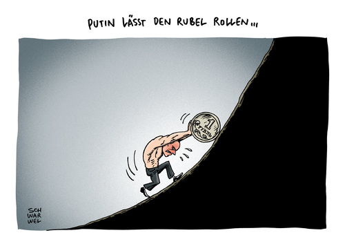Cartoon: Russland Putin stützt den Rubel (medium) by Schwarwel tagged russland,putin,rubel,finanzsanktionen,geld,sanktionen,wirtschaft,weltmacht,finanzen,karikatur,schwarwel,russland,putin,rubel,finanzsanktionen,geld,sanktionen,wirtschaft,weltmacht,finanzen,karikatur,schwarwel