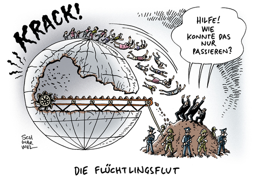 Schlimmste Fluchtlingskrise Von Schwarwel Politik Cartoon Toonpool