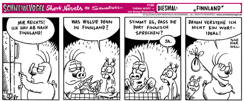 Cartoon: Schweinevogel Finnland (medium) by Schwarwel tagged schwarwel,schweinevogel,finnland,land,norden,leipzig,comic,comistrip,kühlschrank,haushalt,essen,nahrung,auswanderung,cartoon,lustig,satire,schwarwel,schweinevogel,finnland,land,norden,leipzig,comic,comistrip,kühlschrank,haushalt,essen,nahrung,auswanderung,cartoon,lustig,satire