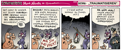 Cartoon: Schweinevogel Trauma (medium) by Schwarwel tagged schweinevogel,iron,doof,sid,pinkel,comic,comicstrip,schwarwel,schweinevogel,iron,doof,sid,pinkel,comic,comicstrip,schwarwel
