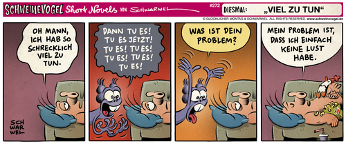 Cartoon: Schweinevogel viel zu tun (medium) by Schwarwel tagged schweinevogel,iron,doof,sid,pinkel,comic,comicstrip,schwarwel,schweinevogel,iron,doof,sid,pinkel,comic,comicstrip,schwarwel