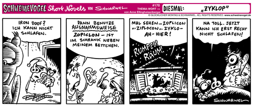 Cartoon: Schweinevogel Zyklop (medium) by Schwarwel tagged schwarwel,schweinevogel,zyklop,comic,comicstrip,leipzig,iron,doof,schlafen,nacht,schlafmütze,plüschtier,medikament,tablette,grusel,monster,schwarwel,schweinevogel,zyklop,comic,comicstrip,leipzig,iron,doof,schlafen,nacht,schlafmütze,plüschtier,medikament,tablette,grusel,monster