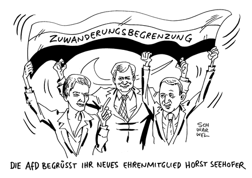 Cartoon: Seehofer und AfD (medium) by Schwarwel tagged csu,chef,horst,seehofer,flüchtlingskrise,nazikrise,naziproblem,flüchtlingspolitik,flüchtlinge,asyl,asylbewerber,asylsuchende,cdu,anhänger,partei,afd,karikatur,schwarwel,zuwanderung,zuwanderungsbegrenzung,csu,chef,horst,seehofer,flüchtlingskrise,nazikrise,naziproblem,flüchtlingspolitik,flüchtlinge,asyl,asylbewerber,asylsuchende,cdu,anhänger,partei,afd,karikatur,schwarwel,zuwanderung,zuwanderungsbegrenzung