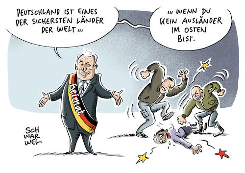 Cartoon: Seehofers Kriminalstatistik (medium) by Schwarwel tagged horst,seehofer,heimat,heimatministerium,heimatminister,innenministerium,inneminister,innenpolitik,politik,deutschland,politiker,kriminalität,kriminalstatistik,straftat,straftaten,straftäter,opfer,rechter,gewalt,nazi,nazis,neonazis,rechtsextremismus,rechtsextrem,rassismus,rassistisch,rassisten,ausländerfeindlichkeit,ausländerfeindlich,muslime,flüchtlinge,geflüchtete,flüchtlingskrise,flüchtlingspolitik,ausländer,migranten,migration,ausländerhass,cartoon,karikatur,schwarwel,horst,seehofer,heimat,heimatministerium,heimatminister,innenministerium,inneminister,innenpolitik,politik,deutschland,politiker,kriminalität,kriminalstatistik,straftat,straftaten,straftäter,opfer,rechter,gewalt,nazi,nazis,neonazis,rechtsextremismus,rechtsextrem,rassismus,rassistisch,rassisten,ausländerfeindlichkeit,ausländerfeindlich,muslime,flüchtlinge,geflüchtete,flüchtlingskrise,flüchtlingspolitik,ausländer,migranten,migration,ausländerhass,cartoon,karikatur,schwarwel