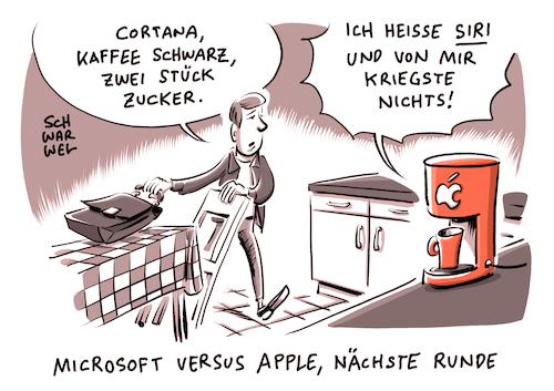 Cartoon: Siri Cortana Alexa Now (medium) by Schwarwel tagged wettkampf,sprachsteuerung,plattform,zukunft,siri,apple,corana,microsoft,alexa,amazon,now,google,handy,telefon,social,media,soziale,medien,sprache,technische,geräte,it,konzern,konzerne,firma,spracherkennung,cortana,www,world,wide,web,internet,karikatur,schwarwel,elektronische,iphone,smartphone,sprachgesteuert,wettkampf,sprachsteuerung,plattform,zukunft,siri,apple,corana,microsoft,alexa,amazon,now,google,handy,telefon,social,media,soziale,medien,sprache,technische,geräte,it,konzern,konzerne,firma,spracherkennung,cortana,www,world,wide,web,internet,karikatur,schwarwel,elektronische,iphone,smartphone,sprachgesteuert