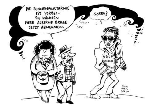 Cartoon: Sonnenfinsternis Liveticker (medium) by Schwarwel tagged sonnenfinsternis,liveticker,sofi,online,newskanäle,kanal,karikatur,schwarwel,sonnenfinsternis,liveticker,sofi,online,newskanäle,kanal,karikatur,schwarwel