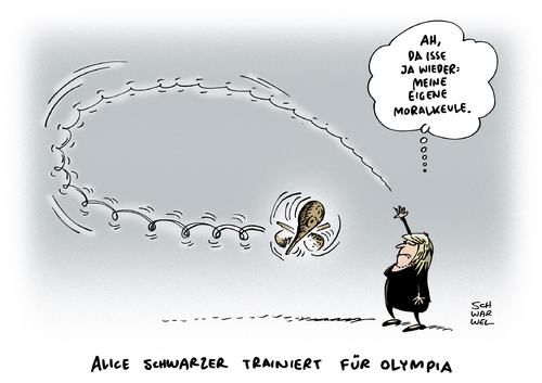 Cartoon: Steuerbetrug Alice Schwarzer (medium) by Schwarwel tagged steuerbetrug,alice,schwarzer,steuer,konto,schweiz,geld,selbstanzeige,karikatur,schwarwel,gerechtigkeit,frauen,recht,gesetz,olympia,steuerbetrug,alice,schwarzer,steuer,konto,schweiz,geld,selbstanzeige,karikatur,schwarwel,gerechtigkeit,frauen,recht,gesetz,olympia