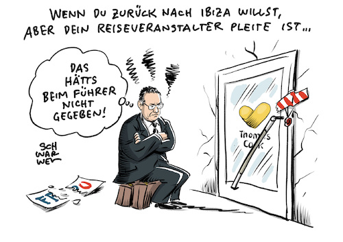 Cartoon: Strache FPÖ Thomas Cook (medium) by Schwarwel tagged strache,ibiza,video,urlaub,fpö,kurz,österreich,politik,politiker,wahl,wahlen,thomas,cook,reise,holiday,neckermann,övp,nationalrat,insolvenz,reiseveranstalter,cartoon,karikatur,schwarwel,strache,ibiza,video,urlaub,fpö,kurz,österreich,politik,politiker,wahl,wahlen,thomas,cook,reise,holiday,neckermann,övp,nationalrat,insolvenz,reiseveranstalter,cartoon,karikatur,schwarwel