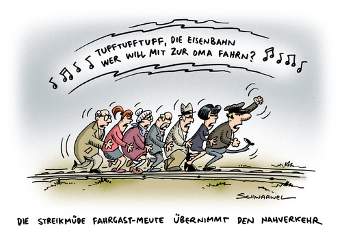 Streik GDL Zugverkehr von Schwarwel | Wirtschaft Cartoon ...