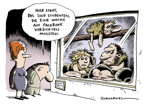 Cartoon: Studenten Verzicht auf Facebook (medium) by Schwarwel tagged student,facebook,verzicht,us,usa,internet,portal,karikatur,schwarwel,student,facebook,verzicht,usa,entwicklung,portal,www,web,technik,steinzeit,soziale netzwerke,netzwerk,kommunikation,studenten,soziale,netzwerke,sucht