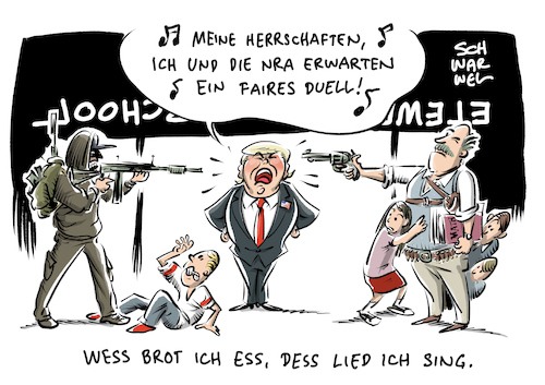 Cartoon: Trump USA Lehrer bewaffnen (medium) by Schwarwel tagged donald,trump,us,usa,amerika,president,präsident,make,america,great,again,first,schule,attentat,attentäter,high,school,shootings,waffen,lehrer,gewalt,cartoon,karikatur,schwarwel,massaker,american,amoklauf,amokläufer,unterricht,waffengesetz,waffengesetze,florida,armmewith,terror,sturmgewehr,mitschüler,opfer,waffenlobby,parkland,nra,schulmassaker,für,donald,trump,us,usa,amerika,president,präsident,make,america,great,again,first,schule,attentat,attentäter,high,school,shootings,waffen,lehrer,gewalt,cartoon,karikatur,schwarwel,massaker,american,amoklauf,amokläufer,unterricht,waffengesetz,waffengesetze,florida,armmewith,terror,sturmgewehr,mitschüler,opfer,waffenlobby,parkland,nra,schulmassaker,für