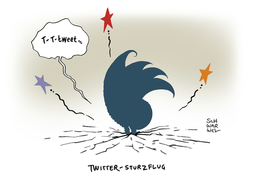 Cartoon: Twitter Kurssturz Wall Street (medium) by Schwarwel tagged twitter,kurssturz,wall,street,erschütterung,social,media,kurs,aktie,börse,broker,karikatur,schwarwel,twitter,kurssturz,wall,street,erschütterung,social,media,kurs,aktie,börse,broker,karikatur,schwarwel