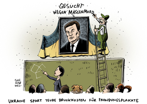 Cartoon: Ukraine Janukowitsch Massenmord (medium) by Schwarwel tagged ukraine,neue,regierung,präsident,janukowitsch,haftbefehl,karikatur,schwarwel,massenmord,mord,bevölkerung,volk,fahndung,recht,gesetz,verstoß,tot,tod,gewalt,ukraine,neue,regierung,präsident,janukowitsch,haftbefehl,karikatur,schwarwel,massenmord,mord,bevölkerung,volk,fahndung,recht,gesetz,verstoß,tot,tod,gewalt