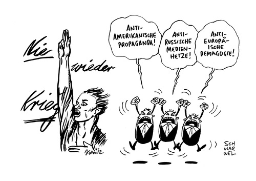 Cartoon: Ukraine Kriegsangst in Europa (medium) by Schwarwel tagged ukraine,kriegsangst,in,europa,krieg,firden,osteuropa,usa,russland,putin,nie,wieder,propaganda,hetze,demagogie,gewalt,tot,menschen,bürger,terror,waffen,panzer,obama,karikatur,schwarwel,ukraine,kriegsangst,in,europa,krieg,firden,osteuropa,usa,russland,putin,nie,wieder,propaganda,hetze,demagogie,gewalt,tot,menschen,bürger,terror,waffen,panzer,obama,karikatur,schwarwel