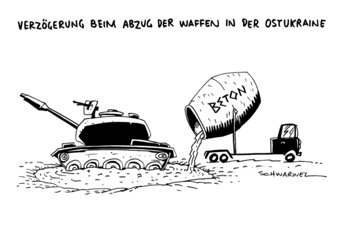 Cartoon: Ukraine Stop Rückzug Waffen (medium) by Schwarwel tagged ukraine,stop,rückzug,waffen,kiew,panzer,gewalt,krieg,frieden,terror,karikatur,schwarwel,ukraine,stop,rückzug,waffen,kiew,panzer,gewalt,krieg,frieden,terror,karikatur,schwarwel