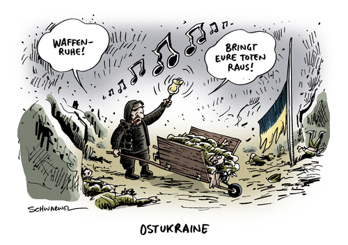 Cartoon: Ukraine Waffenruhe Separatist (medium) by Schwarwel tagged ukraine,waffenruhe,separatist,krise,bedrohung,mord,tot,tod,karikatur,schwarwel,ukraine,waffenruhe,separatist,krise,bedrohung,mord,tot,tod,karikatur,schwarwel