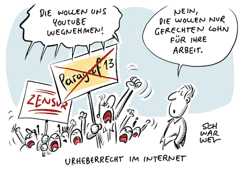 Cartoon: Urheberrecht im Netz (medium) by Schwarwel tagged urheberrecht,urheberrechtsgesetz,urheber,künstler,musik,uploadfilter,paragraf,13,social,media,online,internet,urheberrechtsdebatte,freies,micki,meuser,artikel,unabhängigkeitserklärung,des,cyberspace,urheberrechtsnovelle,framing,framings,zensur,youtube,blocker,blockende,filter,upload,überwachungssoftware,blogger,plattformen,blockieren,von,uploads,identifikationssysteme,verwertungsgesellschaften,facebook,netzwerkdurchsetzungsgesetz,faire,vergütung,eu,richtlinie,freiheit,im,lizenzierung,filterung,urheberrechtsrichtlinie,yes2copyright,copyrightdirective,vote4culture,cartoon,karikatur,schwarwel,urheberrecht,urheberrechtsgesetz,urheber,künstler,musik,uploadfilter,paragraf,13,social,media,online,internet,urheberrechtsdebatte,freies,micki,meuser,artikel,unabhängigkeitserklärung,des,cyberspace,urheberrechtsnovelle,framing,framings,zensur,youtube,blocker,blockende,filter,upload,überwachungssoftware,blogger,plattformen,blockieren,von,uploads,identifikationssysteme,verwertungsgesellschaften,facebook,netzwerkdurchsetzungsgesetz,faire,vergütung,eu,richtlinie,freiheit,im,lizenzierung,filterung,urheberrechtsrichtlinie,yes2copyright,copyrightdirective,vote4culture,cartoon,karikatur,schwarwel