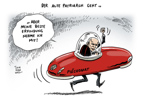 Cartoon: VW Piech legt alle Ämter nieder (medium) by Schwarwel tagged vw,piech,niedrlegung,amt,ämter,altpatriarch,karikatur,schwarwel,vw,piech,niedrlegung,amt,ämter,altpatriarch,karikatur,schwarwel