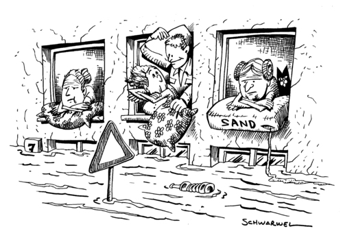 Cartoon: Wenn der Pegel steigt (medium) by Schwarwel tagged hochwasser,pegel,anstieg,flut,katastrophe,umwelt,natur,leute,obdachlos,gefahr,karikatur,schwarwel,hochwasser,pegel,anstieg,flut,katastrophe,umwelt,natur,leute,obdachlos,gefahr,überflutung