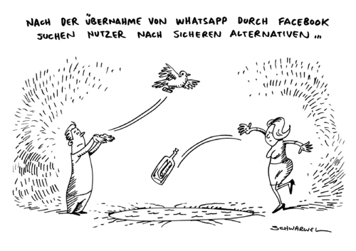 Cartoon: Whatsapp Übernahme Facebook (medium) by Schwarwel tagged facebook,soziales,netzwerk,social,network,internet,whatsapp,gefällt,mir,like,daumen,hochzeit,datenkraken,kauf,19,milliarden,dollar,sms,dienst,online,kurznachrichtendienst,aktie,karikatur,schwarwel,übernahme,alternative,nachrichtendienste,user,nutzer,facebook,soziales,netzwerk,social,network,internet,whatsapp,gefällt,mir,like,daumen,hochzeit,datenkraken,kauf,19,milliarden,dollar,sms,dienst,online,kurznachrichtendienst,aktie,karikatur,schwarwel,übernahme,alternative,nachrichtendienste,user,nutzer