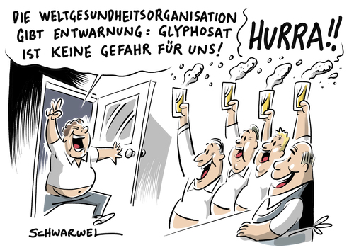 Cartoon: WHO Glyphosat ungefährlich (medium) by Schwarwel tagged who,glyphosat,ungefährlich,pfanzenschutzmittel,gift,weltgesundheitsorganisation,bier,verbraucher,konsument,karikatur,schwarwel,who,glyphosat,ungefährlich,pfanzenschutzmittel,gift,weltgesundheitsorganisation,bier,verbraucher,konsument,karikatur,schwarwel