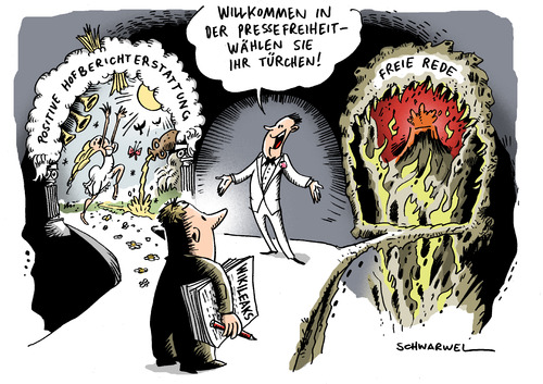 Cartoon: Wikileaks-Server gesperrt (medium) by Schwarwel tagged schwarwel,karikatur,sperrung,pressefreiheit,presse,server,wikileaks,wikileaks,server,presse,pressefreiheit,sperrung,usa