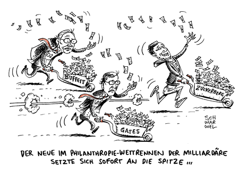 Cartoon: Zuckerberg will spenden (medium) by Schwarwel tagged mark,zuckerberg,facebook,gründer,milliarden,dollar,spende,spenden,www,world,wide,web,social,media,karikatur,schwarwel,buffett,gates,milliardäre,philanthropie,mark,zuckerberg,facebook,gründer,milliarden,dollar,spende,spenden,www,world,wide,web,social,media,karikatur,schwarwel,buffett,gates,milliardäre,philanthropie