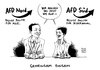 Cartoon: AfD Lucke Petry (small) by Schwarwel tagged afd,lucke,petry,partei,alternative,für,deutschland,streit,karikatur,schwarwel,trennung,politik,spitze,parteispitze,zusammenarbeit