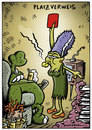 Cartoon: Cartoon von Schwarwel (small) by Schwarwel tagged schwarwel,swampie,platzverweis,rote,karte,abwasch,mann,frau,bier,fernseher,tv,wohnung,haus,familie