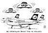 Cartoon: Lufthansa UFO Gewerkschaft (small) by Schwarwel tagged lufthansa,ufo,gewerkschaft,streikplan,streik,karikatur,schwarwel