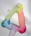 Cartoon: coloured rat (small) by manfredw tagged rat,ratte,farbig,coloured,dreieckig,triangular,uschi,ludwig,hommage