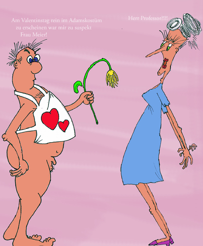 Cartoon: Valentinstag (medium) by Peter Losch tagged valentinstag,liebe,zuneigung,erfindergeist,skuril