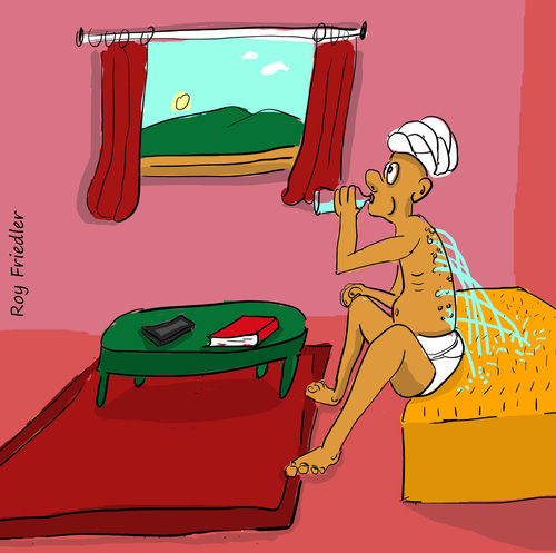 Cartoon: fakir drinks (medium) by roy friedler tagged fakir