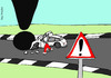 Cartoon: warning sign (small) by roy friedler tagged sign,warning,accident
