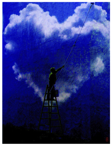 Cartoon: Wolkenherzmaler (medium) by edda von sinnen tagged heaven,walter,andi,zenf,zensenf,zenundsenf,einsamkeit,sehnsucht,himmel,maler,herz,wolken,desire,edda,von,sinnen