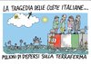 Cartoon: postcard from lampedusa... (small) by emmeppi tagged lampedusa,mediterraneo,immigrazione,politica,italia,europa